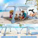 Beach Cabana, 6.5'×6.5' Cool Cabana, UPF50+ Beach Canopy, Adjustable Height Beach Tent Sun Shelter, Sun Umbrella with Removable Side Wall, Beach Shade for Beach, Garden, Camping(Wave Pattern)