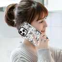 SAKUULO Floral Case for iPhone 16 Pro Max, Clear Black Rose Pattern Cute Slim Soft Silicone Shockproof Magsafe Compatible Case