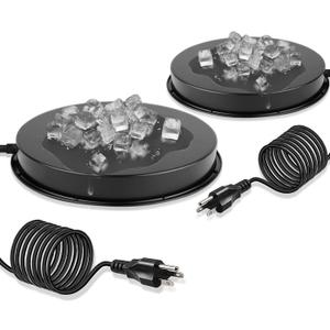 Chicken Water Heater for Winter, 110W Heated Poultry Waterer Base with Thermostat, 11 Inch Poultry Winter Deicer Heated Base with 9.8ft Power Cord, 2PCS (Black)