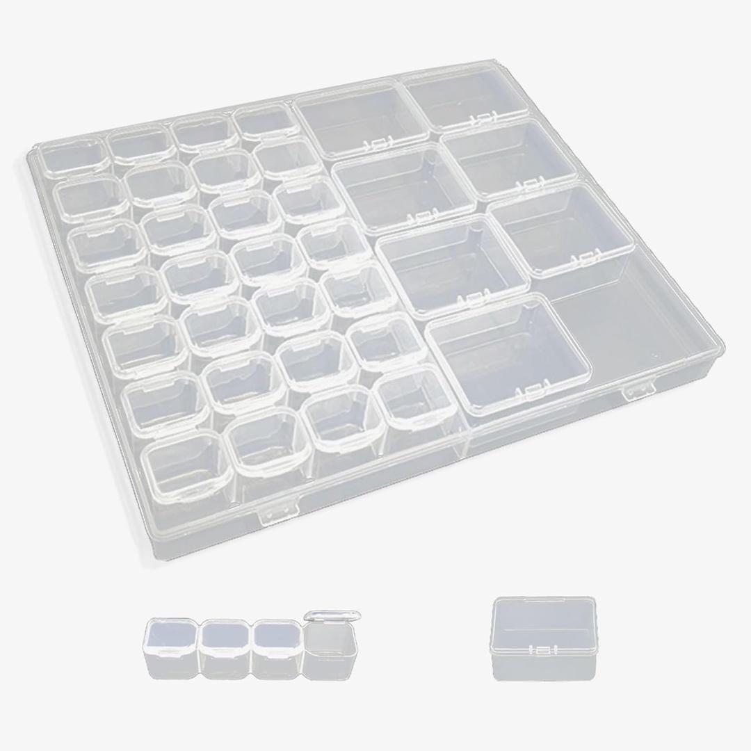 Adjustable Plastic Jewelry Box Clear DIY Bead Container Transparent Partitioned Storage Boxes