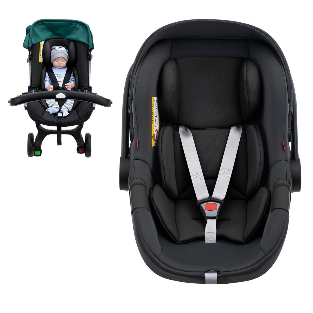 Infant Car Seat Insert, Ultra-Thick Carseat Head Support for Newborn, Breathable Mesh Baby Car Seat Cushion with Filled Sponge, Universal Baby Car Seat Head Support for Stroller, Swing, Carseat (Black)