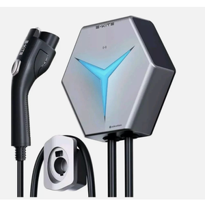 STOKE VOLTAICS Level 2 EV Charger, 32 Amp 240V Electric Vehicle Charging Stations, IP66 Water-Proof Station, E-Kite 26-Foot Cable for Indoor/Outdoor USE (NEMA 14-50 Plug) 32Amp-Silver