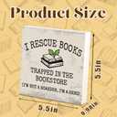 Book Lover Reading Decor, Rescue Books Trapped Bookstore Wood Sign