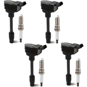 JDMON Ignition Coils Pack and Spark Plug Compatible with Toyota Prius L4 1.8L 2016 2017 2018 2019 2020 2021 Replacement for UF811 9091902272 3517-4Pcs