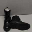 LseLom Girls Boys Side Zipper Combat Ankle Boots Big Kid Black US 2