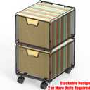 SIMPLE HOUSEWARE Stackable Mesh Hanging File Folder Organizer with Wheels, Black