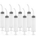 8 Pack Disposable 12cc Dental Syringe Dental Irrigation Syringe with Curved Tip, Tonsil Stone Squirt Mouthwash Cleaner (No Measurement)