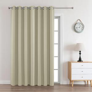 Joydeco Blackout Curtains 95 Inches Long 1 Panel, Thermal Insulated Long Curtains& Drapes 1 Piece, Room Darkening Grommet Drapes for Living Room Bedroom Window (W70 x L95 Inch, Light Beige) (70"W x 95"L (Pack of 1))