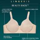 Vanity Fair Women's Full Figure Beauty Back Smoothing Bra, 4 Way Stretch Fabric, Lightly Lined Cups up to H (Beige, M) 38DD