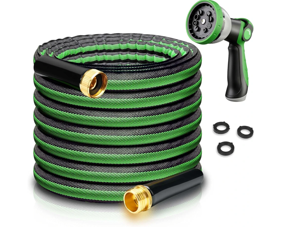 HERZO Garden Hose 50 FT, Lightweight, Ultra Flexible, Durable, Kink-Free Garden Hose, RV, Marine and Camper Hose