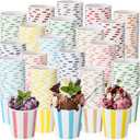 Zeyune 500 Pieces 5 oz Ice Cream Cups Disposable Bulk Ice Cream Bowls Yogurt Dessert Cups Disposable Soup Bowls for Snack Hot or Cold Food, Wedding Baby Shower Birthday Party Supplies, 10 Colors