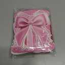 46Pcs Pink Bow Birthday Party Decorations Include Happy Birthday Banner-Cake Topper-Cupcake Toppers-Balloons-Backdrop for 7th Birthday Decorations for Girls