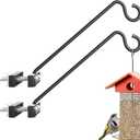 12-Inch 2 Pack Deck Bird Feeder Hanger for Railing, Outdoor Decor Plant Hanger, Balcony Railing Hook - 22LB Capacity - for Hanging Plants, Bird Feeders, Lanterns, Wind Chimes