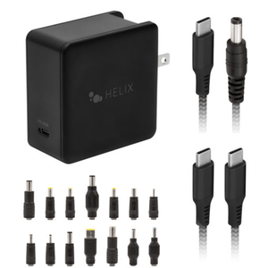 Helix 65W Universal USB-C Laptop Charger Power Adapter (ETHNBC65U) Black