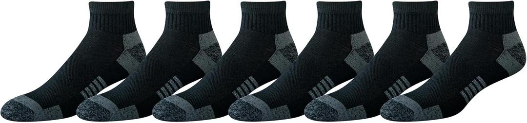 Amazon Essentials Men's Athletic Ankle Socks, Breathable, Cotton Blend, Cushioned, 6 Pairs (13-15, Black)