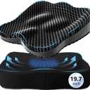 19.7in Thicken Cooling Gel Seat Cushion, Larger Gel Seat Cushion for Long Sitting Pressure Relief Seat Pad for Office Chair Egg Cushions for Car, Desk Chair, Wheelchair Cushion (Black)