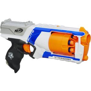 NERF N Strike Elite Strongarm Toy Blaster with Rotating Barrel (White)
