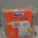 Hefty Strong 13 Gallon Trash Bags, Tall Kitchen Trash Bags, UnscentedLarge Trash Bags with Drawstrings, Durable Closure, Resists Leaks, Punctures, and Tears, White, Unscented, 90 Bags