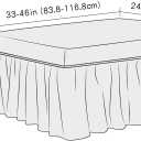 3D Bubble Lattice Rectangle Ottoman Slipcover Polyester Footstool Protector Covers with Skirt Stretch Stool Covers for Living Room and Bedroom