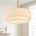18-inch 3-Light Double Drum Chandelier for Dining Room, Bedroom