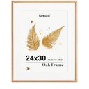 Fun Memories 24x30 Poster Frame, Solid Oak Wood Picture Frames, Modern Photo Frame for Wall 24x30 with 18x24 Mat, High Definition Plexiglass & Wall Hook Included (Beige, 1 Pack)