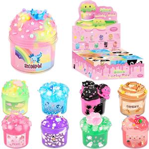 9 Packs Lucky Box Slime Kit - Cloud Butter & Clear Slime, Crunchy Slimes for Kids, Non Sticky, Party Favors, Goodie Bag Stuffers, 8-12 Year Old Girls Boys Birthday Gift Ideas Cute Stuff