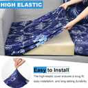 pickyNproud 8Pcs Patio Cushion Covers Stretch Outdoor Couch Cushions Slipcovers Replacement Washable Furniture Protector with Elastic Bottom Sofa Chair Seat Cover, Dark Blue