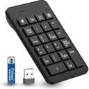 Wireless Number Pad with Battery, Enhanced Efficiency with 23 Keys Numeric Keypad Upgraded Version of 10 key USB Keyboard Financial Accounting Numpad for Laptop, PC, Notebook, Desktop, Surface Pro