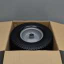 AR-PRO (2 Pack) 13x5.00-6 Flat Free Tire and Wheel Assembly, Solid Lawn Mower Front Tire with 3" Centered Hub, 3/ 4" Bearing extra 5/ 8"&1/ 2", Compatible with Riding Mowers & Garden Tractors