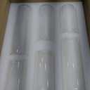 24 Pcs White Pillar Candles with Glass Candle Holder Hurricane Glass Candle Holders Clear Cylinder Vases for Centerpieces Wedding Office Party Home Table Decor