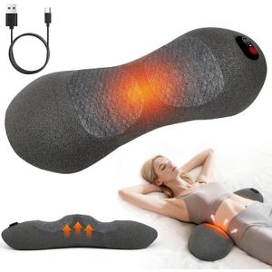 Triple Fusion Back Massager with Heat - Sciatica Pain Relief & Spine 3-in-1 Electric Lumbar Support Pillow Device for Lower Back Pain in Bed, Office Chair and Home