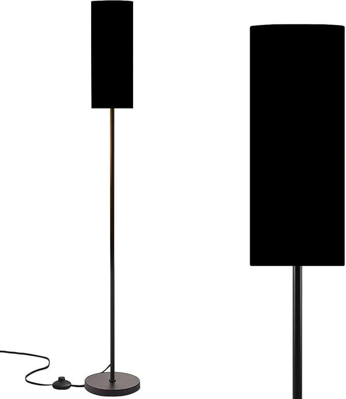 Modern Standing Lamps Solid Color Backgrounds Graphic Design Backgrounds Floor Lamp Metal Pole Lamp with Linen Lampshade for Bedroom Living Room Office Nursery Reading Foot Switch