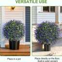 DREAMLOOM Topiary Trees Artificial Outdoor Ball in Planter, 20in Outdoor Indoor Realistic Fake Plants Shrubs for Front Porch Decor, Faux Bushes Plants for Home Front Door Offices, Set of 2