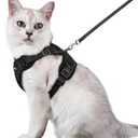 rabbitgoo Cat Harness and Leash for Walking, Escape Proof Soft Adjustable Vest Harnesses for Cats, Easy Control Breathable Reflective Strips Jacket, Black, M