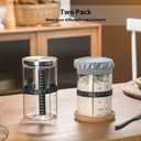 Wissy&Konny Sourdough Starter Jar,2PACK 35OZ Wide Mouth with Ounce Scale line,Date Marked Feeding Band, Thermometer, Sourdough Jar Scraper, Cloth Cover & Stainless Steel Lid Sourdough Starter Kit