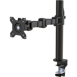 Amazon Basics Single Computer Monitor Stand with Cable Management, Height Adjustable VESA Desk Arm Mount, Fully Adjustable Tilt and Rotation, Steel, Black, Fits 13-30" Screens