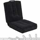 Folding Floor Tatami Chair with Back Support, 6-Position Adjustable, Black
