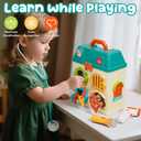 Lehoo Castle Veterinarian Playset for Kids Girls, Pretend Play Toys for Toddlers 1-3, Critter Clinic Toy with Keys, Doctor Kit for Toddlers 3-5 Pet Vet Toys, Gifts for 3 4 5 + Year Old Girl Boys