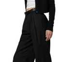 JOE'S JEANS Women's The Dani Wide Leg Trousers (Black), Size 8