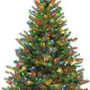National Tree Company Pre-Lit Artificial Medium Christmas Tree, Green, Kincaid Spruce, Multicolor Lights, Includes Stand, 6 Feet