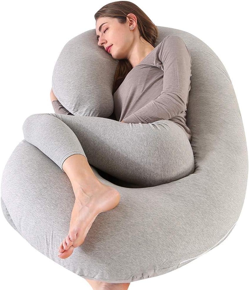 yoyomax Pregnancy Pillows, Full Body Maternity Pillow Memory Foam Pregnancy Pillow with Removable, Pregnancy Pillows for Sleeping,C-Grey, 52 inch