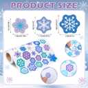 Tenceur 1000 Pcs Winter Snowflake Stickers for Kids, 55 Designs Snowflake Stickers Self Adhesive Winter Christmas Funny Cartoon Xmas Adhesive Gifts Seal for Envelopes Scrap Booking Christmas Party