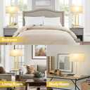 Seealle 22" Tall Bedroom Lamps for Living Room - Touch Gold Bedside Lamps with USB C+A, 3 Way Dimmable Lamp for Nightstand, Modern Night Stands Lamps for End Tables(Beige&Gold)