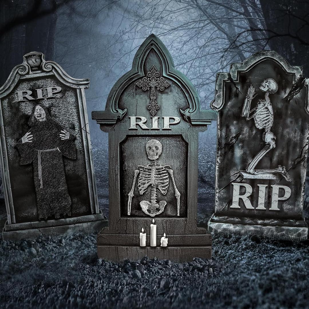 Roberly Large Halloween Tombstones Outdoor Decorations for Garden Lawn Yard Haunted House Decor