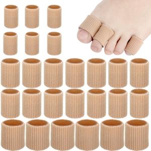 26 Pieces Toe Cushion Tube 0.98 Inches Toe Tubes Sleeves 3 Different Size Soft Gel Corn Pad Protectors for Cushions Corns,Blisters, Calluses, Toes and Fingers. (Yellow)