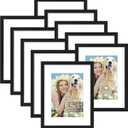 decorUhome 8.5x11 Picture Frame Set of 10, Display Photos 6x8 with Mat or 8.5x11 Unmatted for Picture Frames Collage Wall Decor, Black