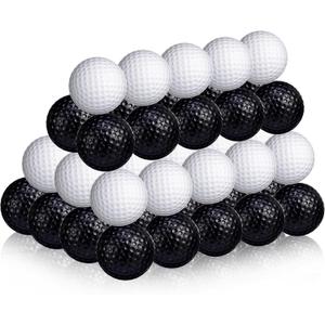 Yunsailing 50 Pack Foam Golf Practice Balls Realistic Feel Flight Training Golf Balls Bulk for Indoor or Outdoor Backyard (White, Black)