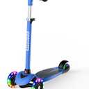 Multicolor Kids Scooter for Ages 3-12, 3 Wheel Lean to Steer Scooter with LED Light-Up Wheels, Adjustable Handlebar, Detachable Easy Storage for Boys & Girls