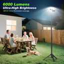 Clemas Camping Lights with Remote & Stand 6 Ft,14000 mAh Rechargeable Camping Lantern Tent Light, 6000 Lumen Magnetic Work Light,Portable Outdoor Light for Hiking,Camping,Emergency,Power Outages