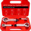 4PC Heavy Duty Metal Nut Splitter Kit | 1500ft-lbs Torque for Seized Rust Nuts | Auto Undercarriage & Marine Rigging | Hand-Safe Bolt Buster w/Triple Anti-Slip Jaws 9-12mm, 12-16mm, 16-22mm, 22-27mm